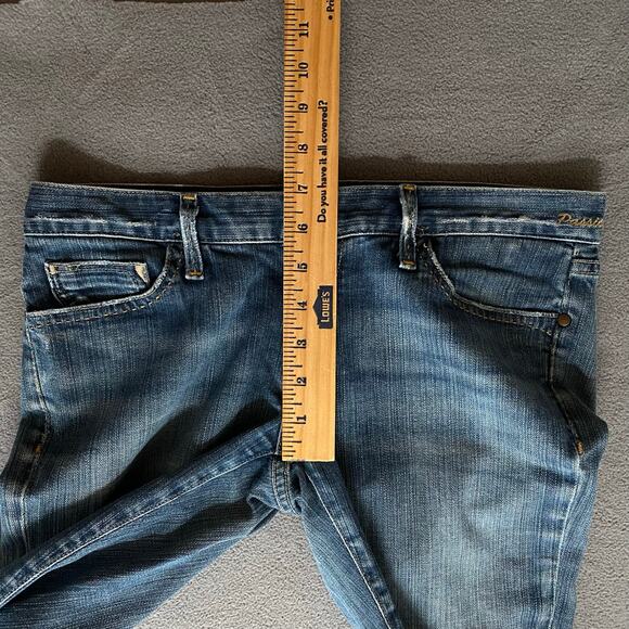 Vintage Y2K 00s Gold Sign Passion Low Rise Bootcut Flare Jean 28 Blue USA Made - Picture 9 of 16